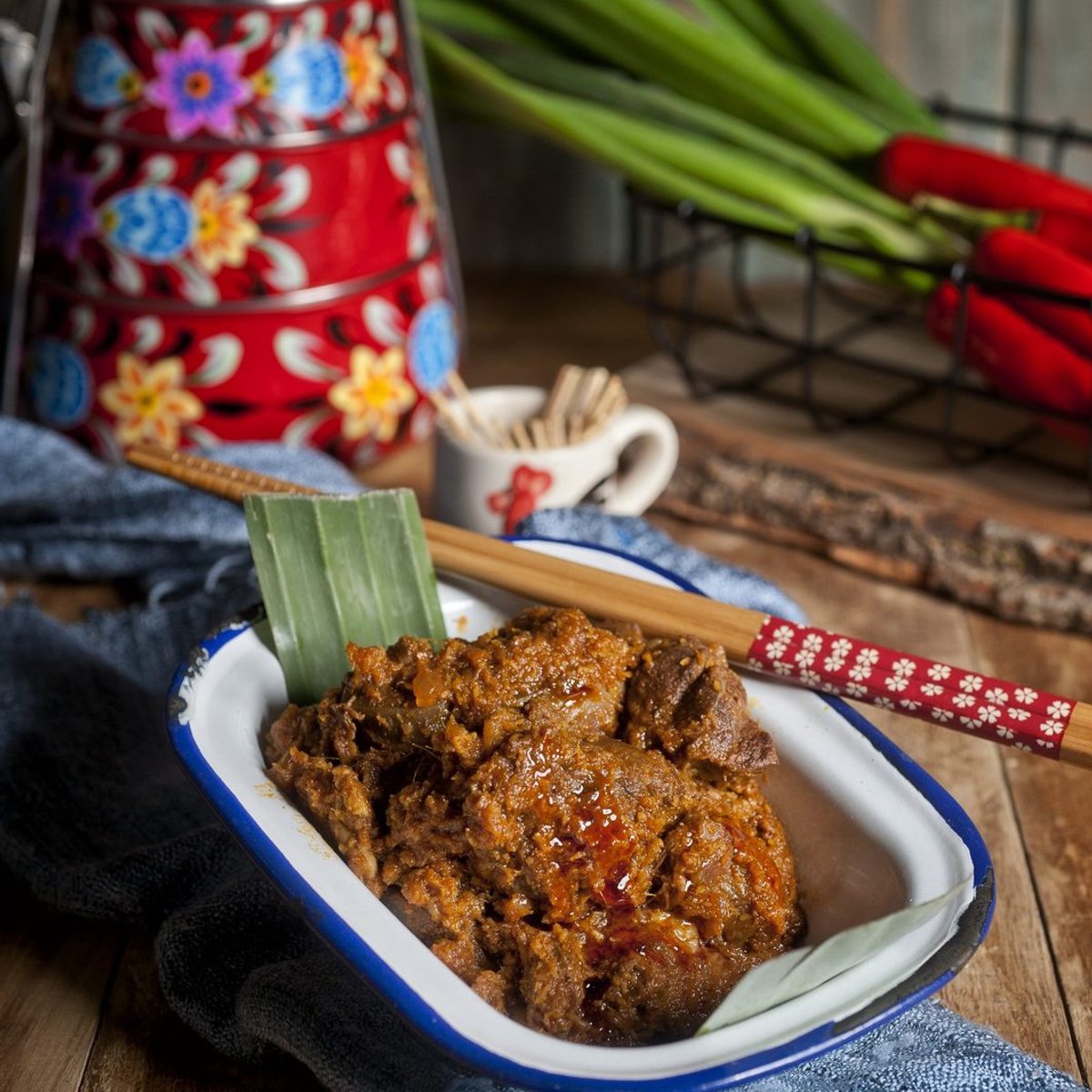 Beef rendang at Rasa Sayang.